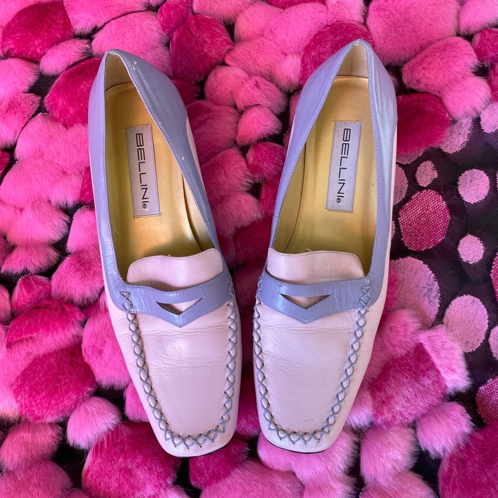 VTG *BELLINI Soft Lavender & Pink Leather Loafers - Picture 4 of 6